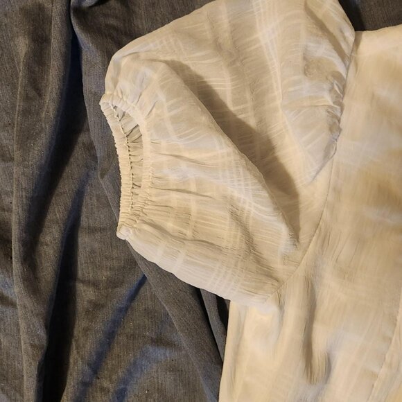 Romantic White Puff-Sleeve Mini Dress // Cottagecore Dream white mini, date nigh - Picture 7 of 8